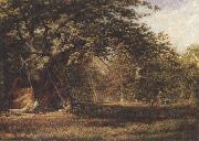 Alfred wilson cox The Woodmans'Bower,Birkland,Sherwood Forest (mk37) oil painting